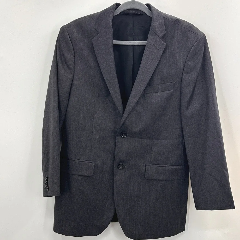 Banana Republic Basic Tailored 100% Wool Blazer 40S Dark Charcoal Corporate
